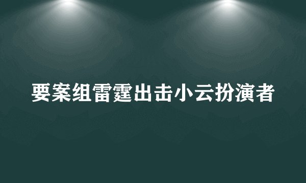 要案组雷霆出击小云扮演者