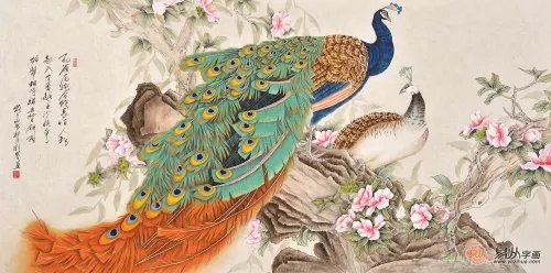 卧室床头背景墙挂什么画好，这三款花鸟画夫妻卧室必须要挂