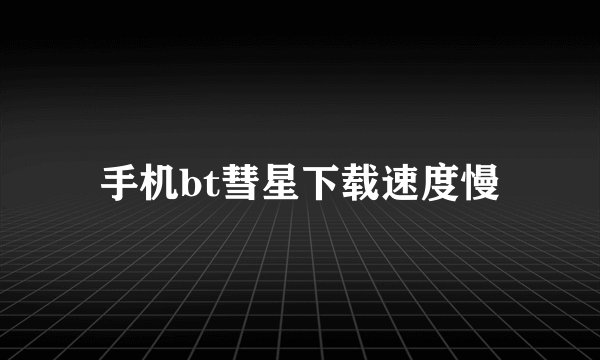 手机bt彗星下载速度慢