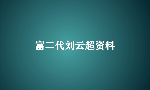 富二代刘云超资料