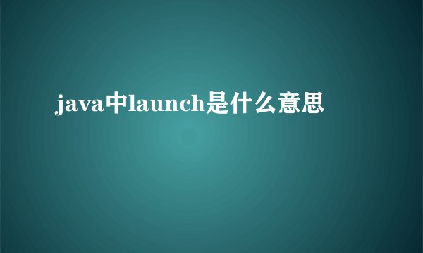 java中launch是什么意思