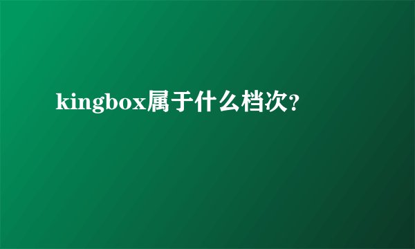 kingbox属于什么档次？