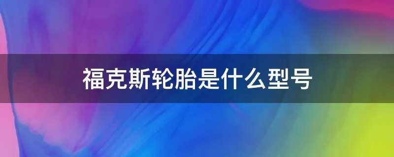 福克斯轮胎是什么型号