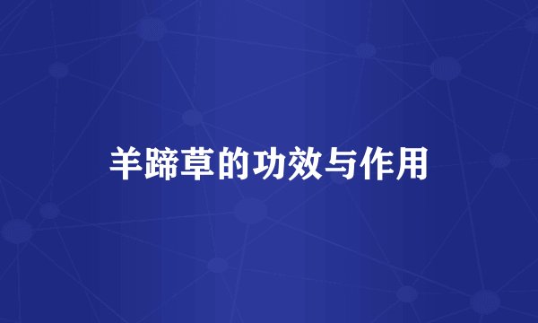 羊蹄草的功效与作用