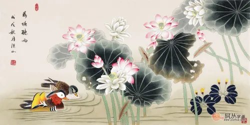 卧室床头背景墙挂什么画好，这三款花鸟画夫妻卧室必须要挂