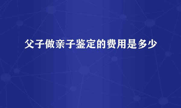 父子做亲子鉴定的费用是多少