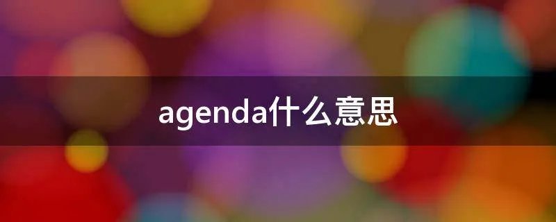 agenda什么意思