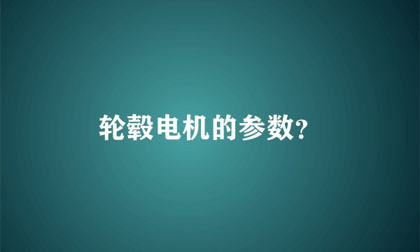 轮毂电机的参数？