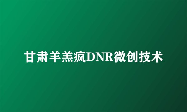 甘肃羊羔疯DNR微创技术
