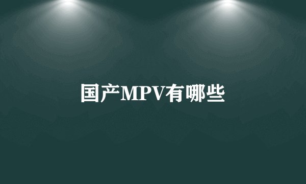 国产MPV有哪些