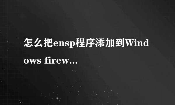 怎么把ensp程序添加到Windows firewall上