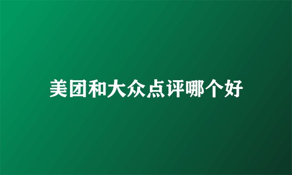 美团和大众点评哪个好