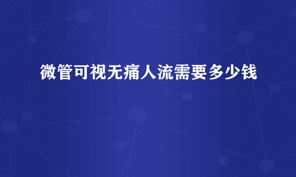 微管可视无痛人流需要多少钱