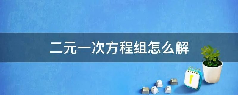 二元一次方程组怎么解