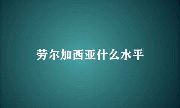 劳尔加西亚什么水平
