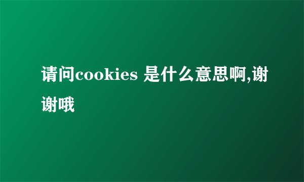 请问cookies 是什么意思啊,谢谢哦