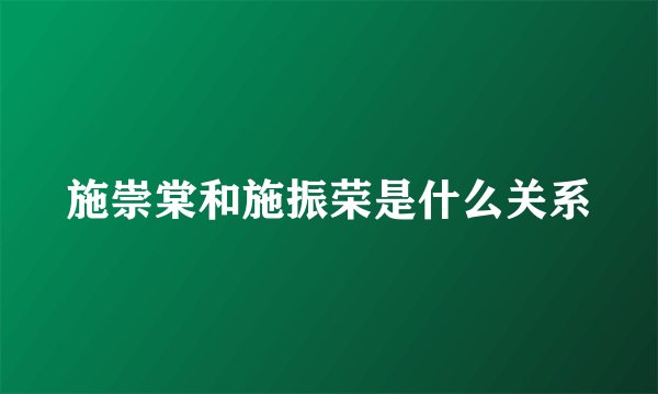 施崇棠和施振荣是什么关系