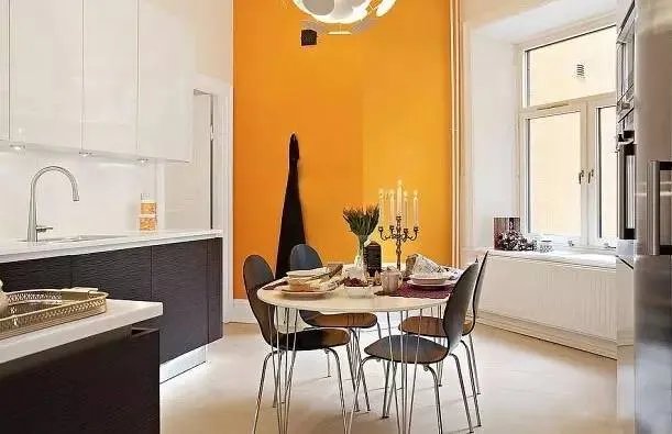 原来餐厅可选用这样的颜色，橙色系餐厅竟这般时髦