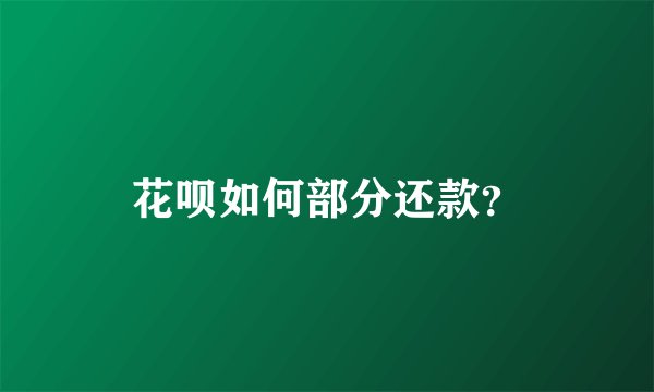 花呗如何部分还款？