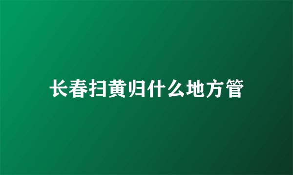 长春扫黄归什么地方管