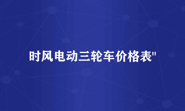 时风电动三轮车价格表