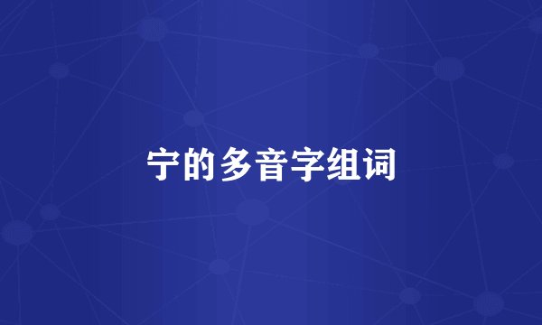 宁的多音字组词