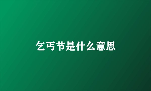 乞丐节是什么意思