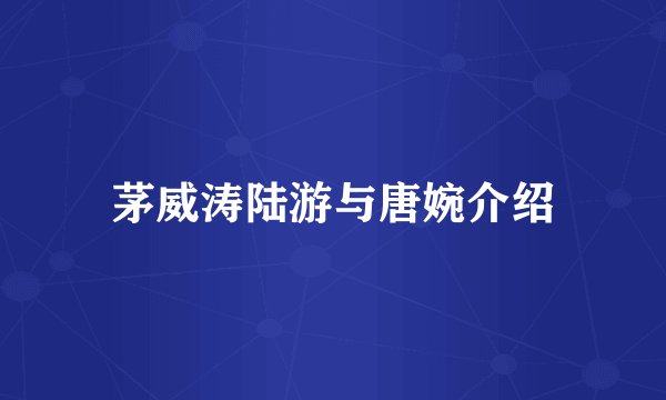 茅威涛陆游与唐婉介绍