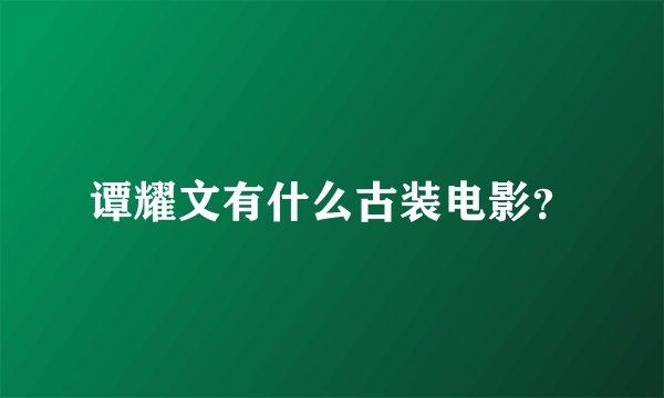 谭耀文有什么古装电影？