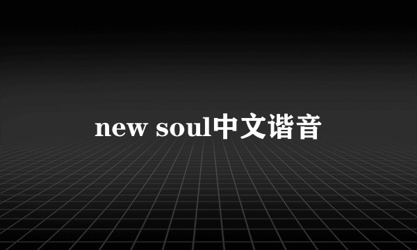 new soul中文谐音