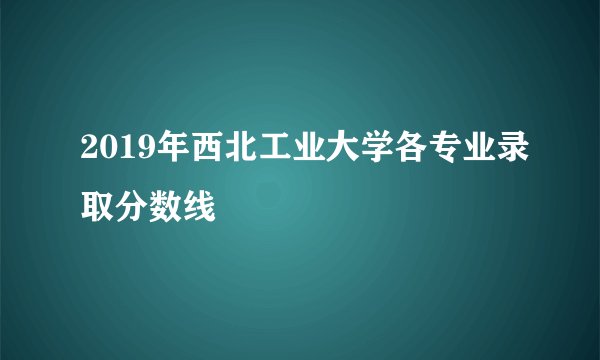 2019年西北工业大学各专业录取分数线