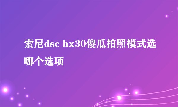 索尼dsc hx30傻瓜拍照模式选哪个选项