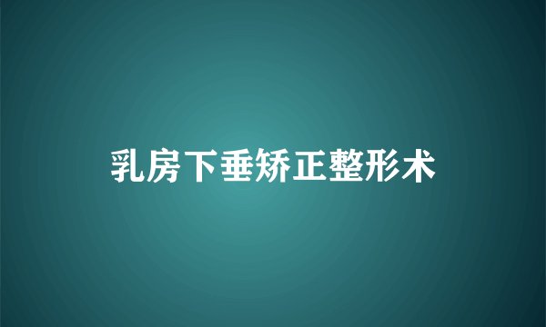 乳房下垂矫正整形术