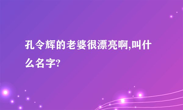 孔令辉的老婆很漂亮啊,叫什么名字?