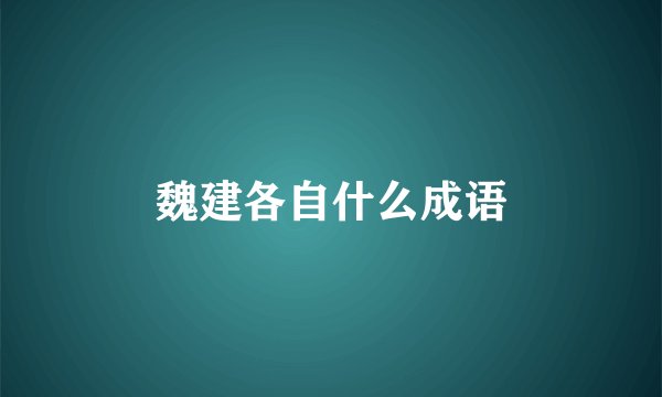 魏建各自什么成语