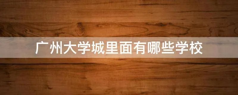 广州大学城里面有哪些学校