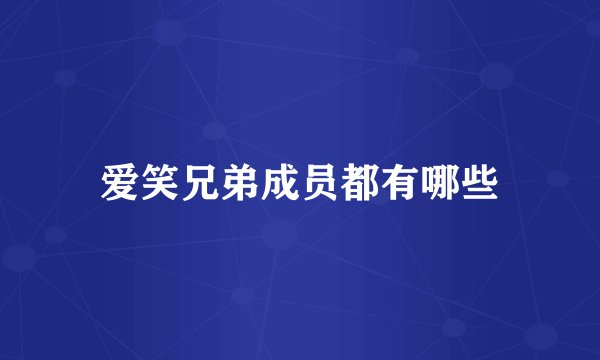 爱笑兄弟成员都有哪些