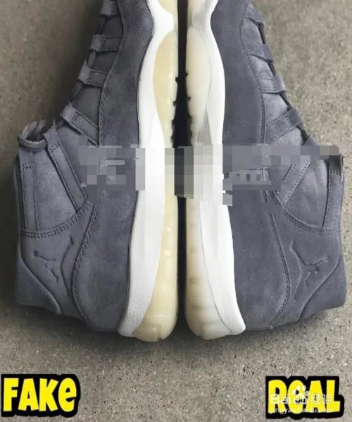 Air Jordan 11灰麂皮真假对比