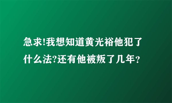 急求!我想知道黄光裕他犯了什么法?还有他被叛了几年？