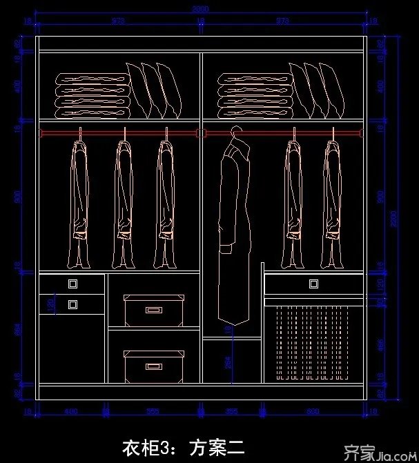 一张图告诉你,衣柜内部这样设计!