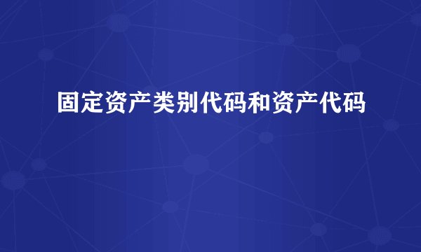 固定资产类别代码和资产代码