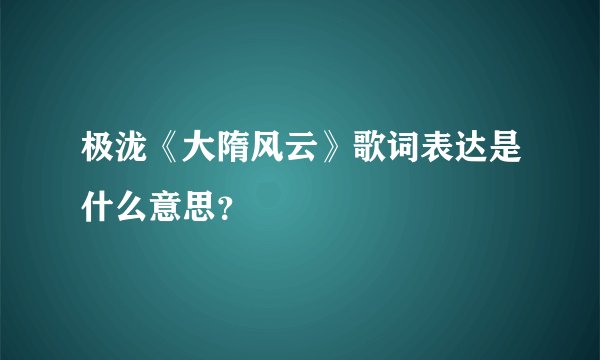 极泷《大隋风云》歌词表达是什么意思？