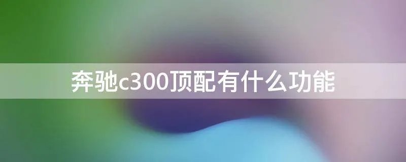 奔驰c300顶配有什么功能