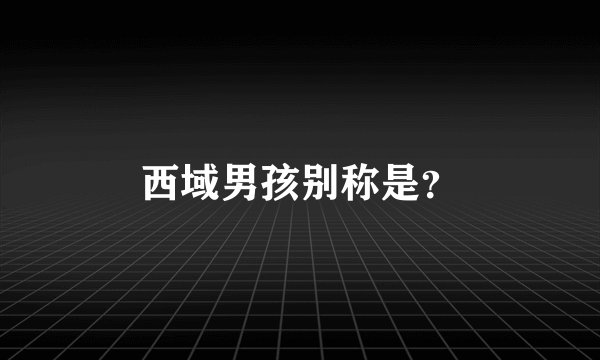 西域男孩别称是？