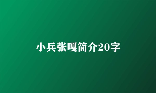 小兵张嘎简介20字