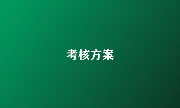 考核方案