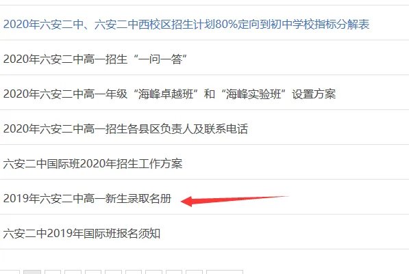 六安二中国际班录取名单