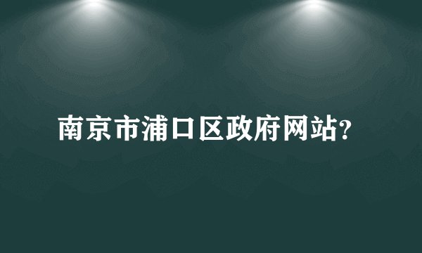 南京市浦口区政府网站？