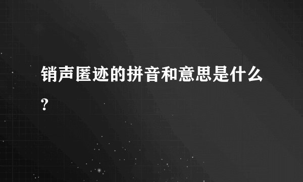 销声匿迹的拼音和意思是什么?