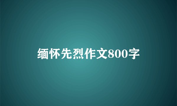缅怀先烈作文800字